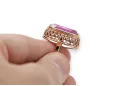 Anillo Joyería vintage Amatista Oro rosa antiguo original de 14k vrc129r